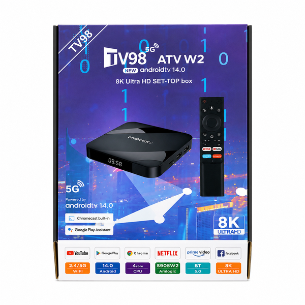 Смарт-приставка TV98 ATV W2 4/32GB Android 14 + голосовой пульт 2748056164 фото