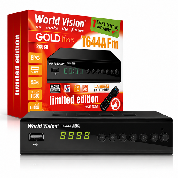 Комплект Т2 тюнер World Vision T644A FM и антенна комнатна Energy T2 2104099768 фото