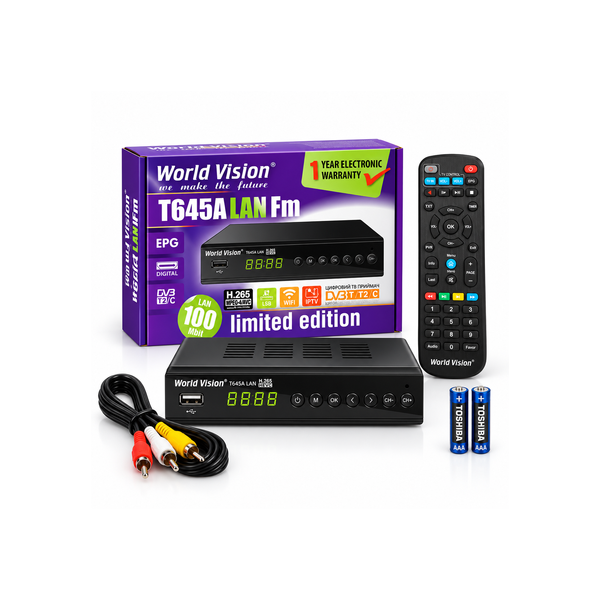 Цифровий ефірний Т2 ресивер (тюнер) World Vision T645A LAN FM 2335510622 фото